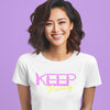 Motivational shirt says Keep Pushing