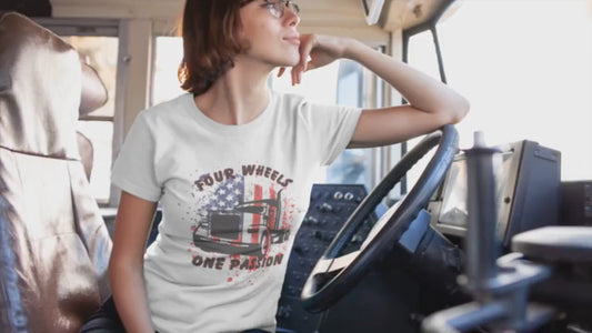 Trucker shirt, truck driver shirt, trucker tee, four wheels trucker shirt, trucker gift shirt, patriotic trucker shirt,gift for truck driver