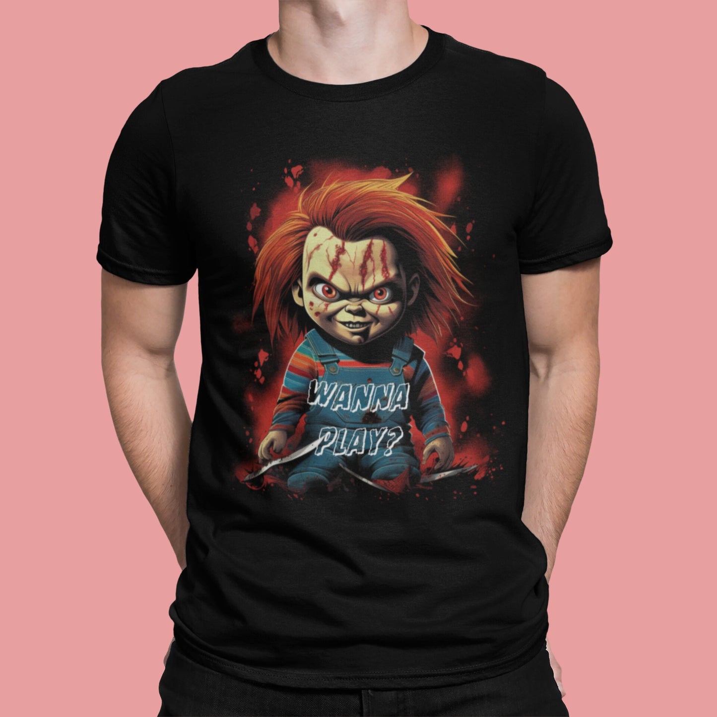 Chucky halloween tshirt,Halloween Horror Chucky Shirt,Halloween Movie Character Shirt,Horror Movie Gift,Fall Sweatshirt,Wanna play tee