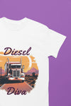 Female trucker shirt, trucker shirt women, female semi driver shirt, trucker gift for women, Diesel Diva shirt, truck driver gift for her